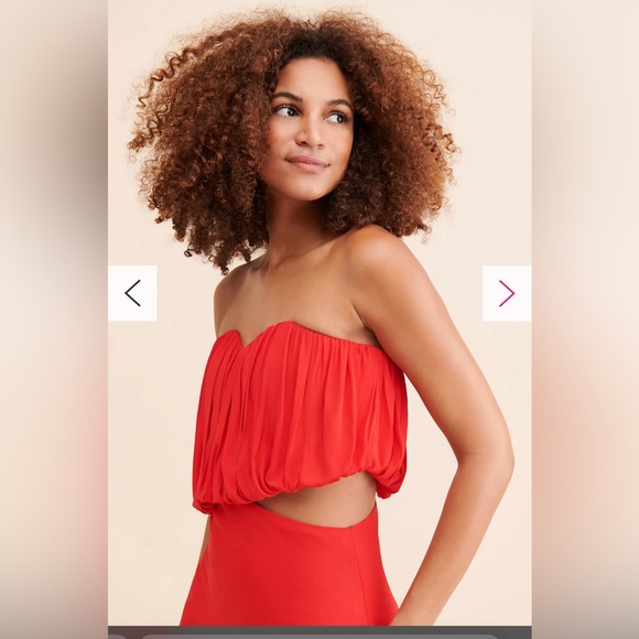 Free People Third Form Overflow Red Strapless Cut Out Party Dress Size 4 NWOT - Picture 2 of 11